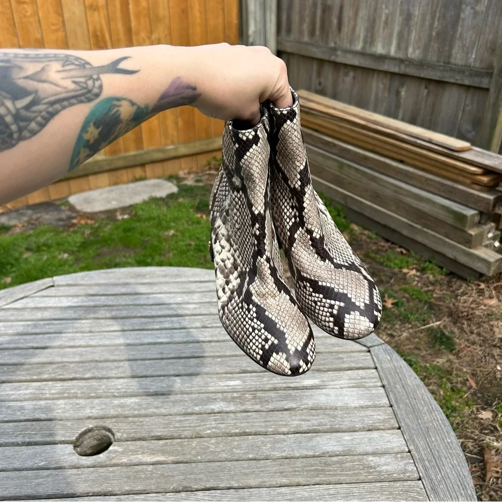 Tory Burch Brooke Roccia snake booties size 7‎